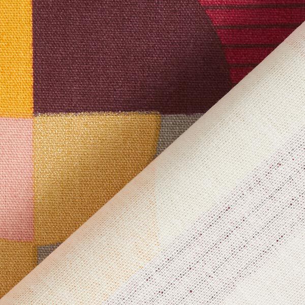 Dekostoff Canvas großes Retromuster – rosa | Reststück 50cm