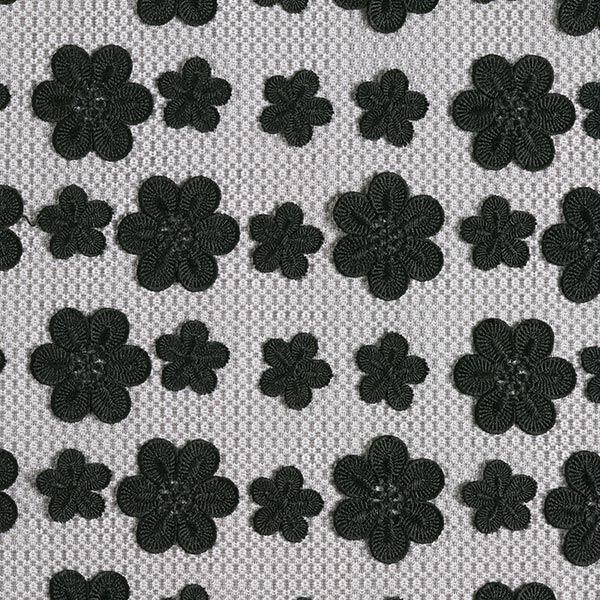 Softmesh 3D Blumenstickerei – schwarz, image number 1