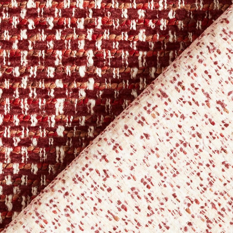 Polsterstoff bunte Boucléoptik – bordeauxrot/creme,  image number 3