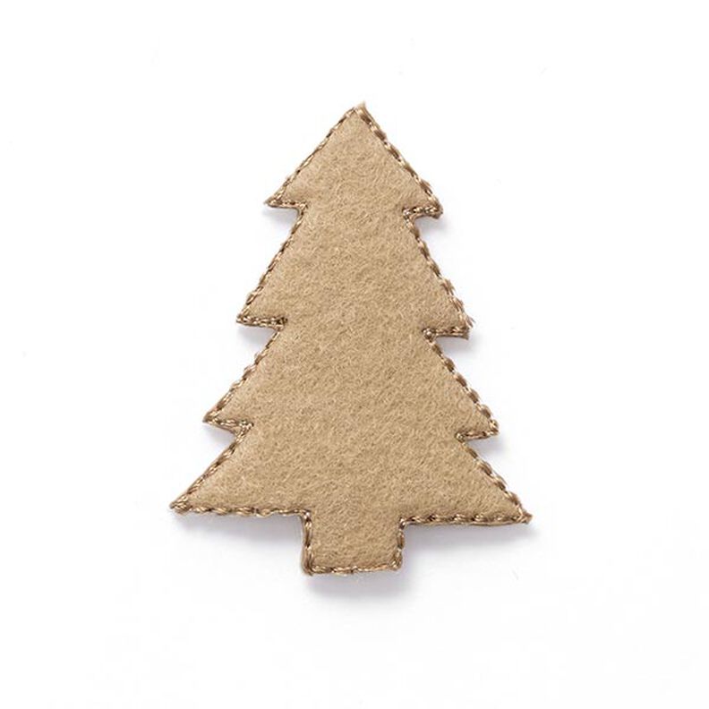 Applikation Filz Weihnachtsbaum [4 cm] – beige,  image number 1