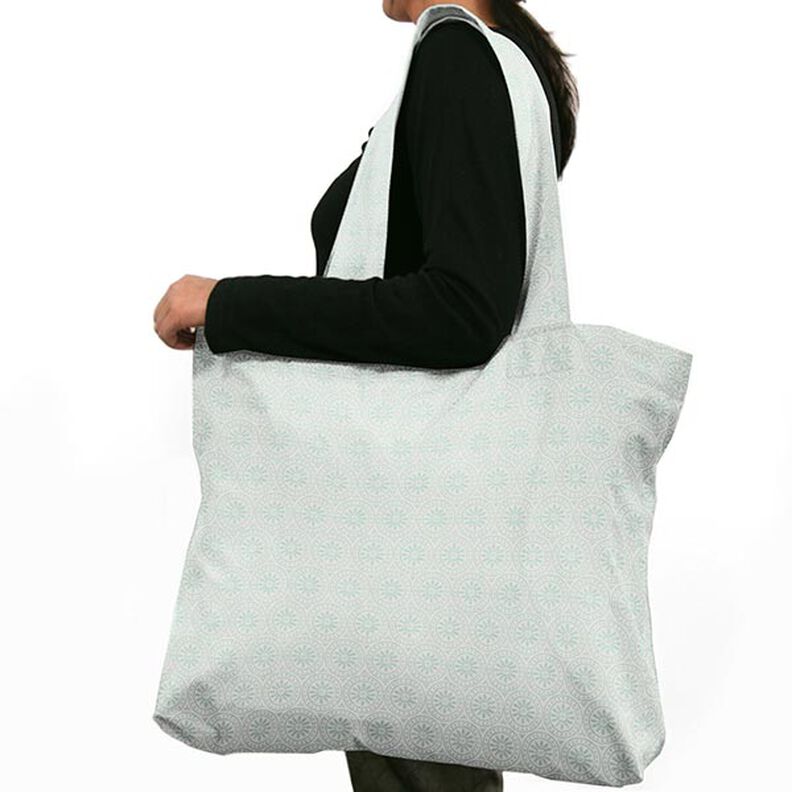 Outdoorstoff Jacquard Kreis-Ornamente – mint/wollweiss,  image number 6