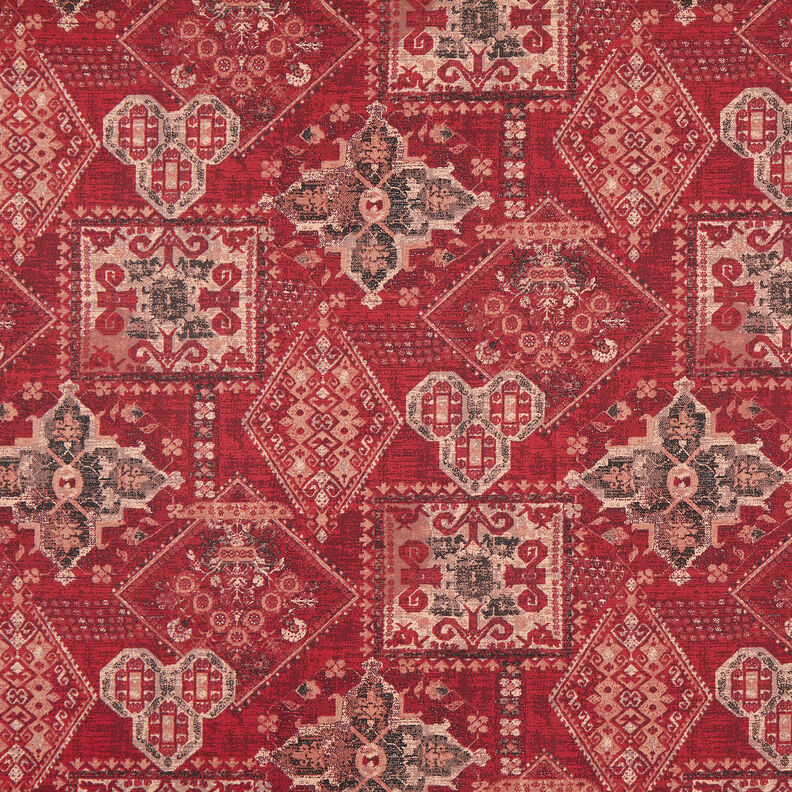 Dekostoff Halbpanama Kelim Teppich – karminrot, image number 1