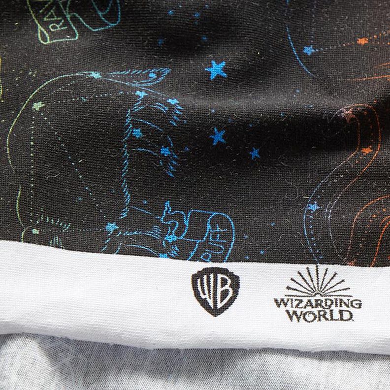 Baumwolljersey Lizenzstoff Wappentiere Sternbilder Harry Potter | Warner Bros. – schwarz,  image number 7
