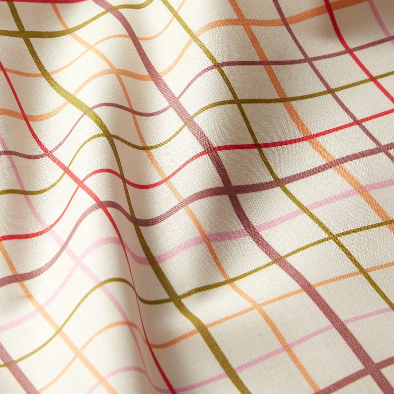 Beschichtete Baumwolle bunte Karos – beige/rot,  image number 3