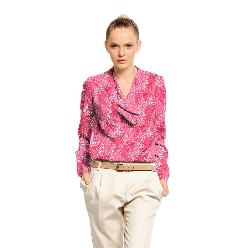 Kreppstoff abstraktes Leomuster – intensiv pink,  image number 5