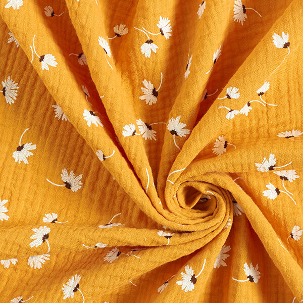 Baumwoll-Musselin Margeriten – currygelb, image number 3
