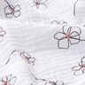 Musselin/ Doppel-Krinkel Gewebe gemalte Mohnblumen – weiss/schwarz,  thumbnail number 2