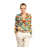 Viskose-Leinen-Mix stilisierte Blumen – wollweiss/orange,  thumbnail number 5