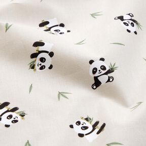 Baumwollstoff Cretonne süßer Pandabär – natur, 