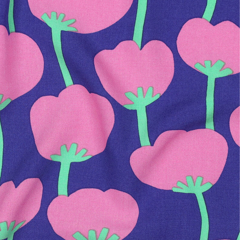 LENZING™ ECOVERO™ Viskosestoff Poppies | Nerida Hansen – marineblau/pink,  image number 2