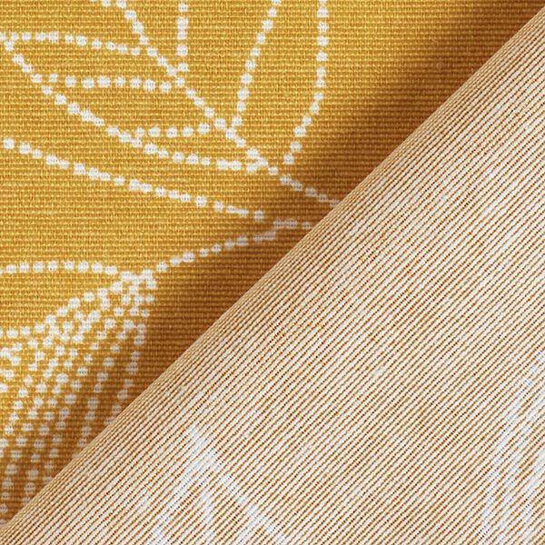 Dekostoff Canvas getupfte Blätter – currygelb | Reststück 60cm