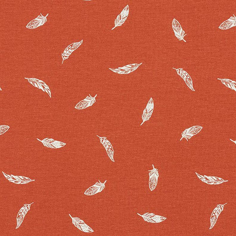 Baumwolljersey Federn – terracotta,  image number 1