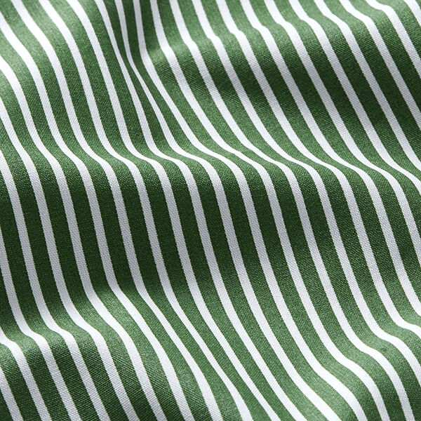 Baumwollpopeline Streifen – dunkelgrün/weiss,  image number 2