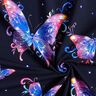 Baumwolljersey Colorful Butterflies | Glitzerpüppi  – nachtblau/eisblau,  thumbnail number 3