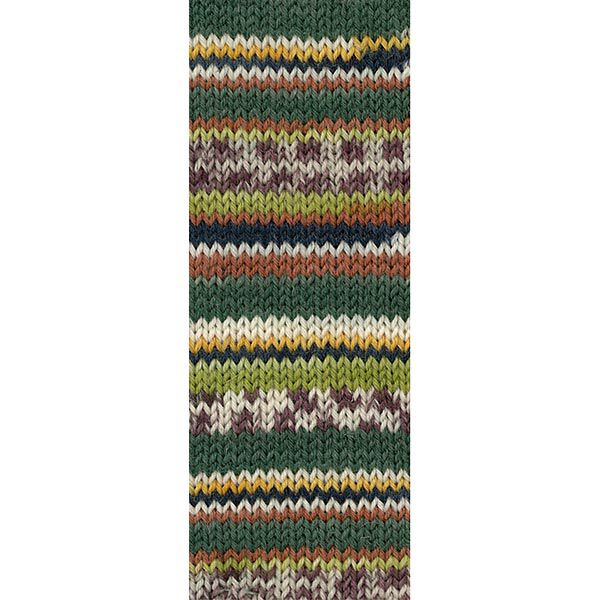LANDLUST Sockenwolle „Bunte Bänder“, 100g | Lana Grossa – dunkelgrün/natur, image number 2