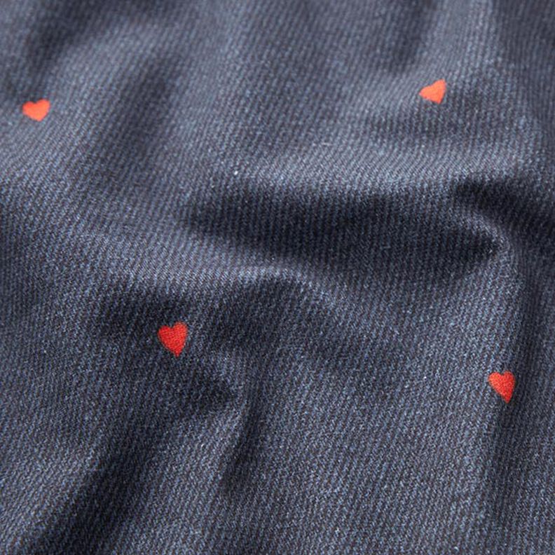 Baumwolljersey Jeans-Look Herzen Digitaldruck – blaugrau/feuerrot,  image number 2