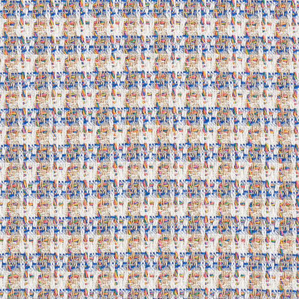 Baumwoll-Tweed bunte Karos – wollweiss/blau, image number 1