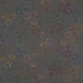 Viskosejersey bunte Kreise – steingrau, 
