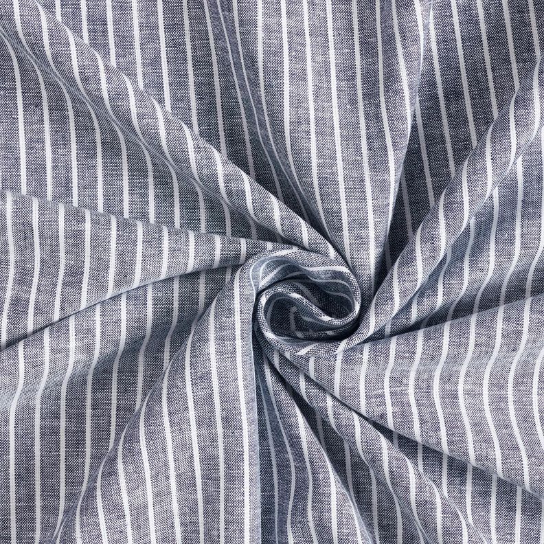Leinen-Baumwoll-Mix breite Streifen – nachtblau/weiss, image number 3
