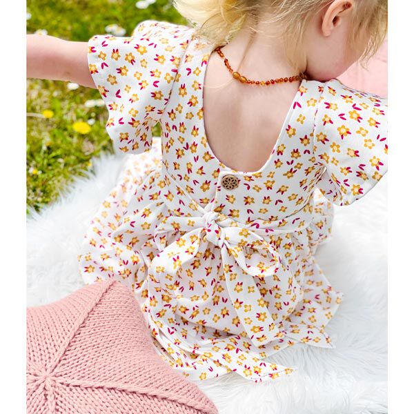 GOTS Rippenjersey SALLY AND FRIENDS Tiny Flowers | Hamburger Liebe | albstoffe – wollweiss