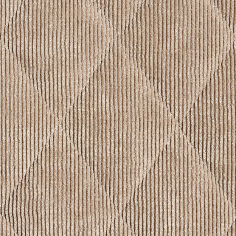 Steppstoff Cord mit Fellabseite Rauten – taupe,  image number 1