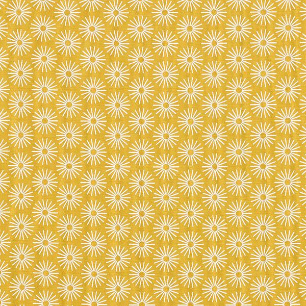 Baumwolljersey Strahlen-Blume – currygelb | Reststück 140cm