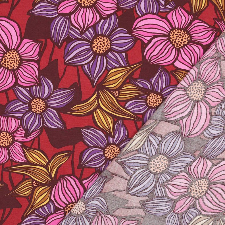 LENZING™ EcoVero™ Viskosestoff Blumen | Poppy Fabrics – merlot/apricot,  image number 4
