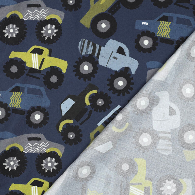 Baumwollpopeline Monstertrucks | Poppy Fabrics – marineblau, image number 4