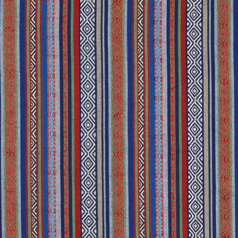 Dekostoff Jacquard abstrakte Streifen – marineblau/karminrot, image number 1