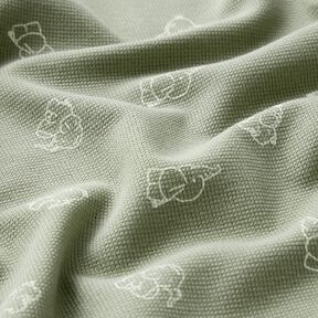Waffeljersey Baby Elefanten – greige, 
