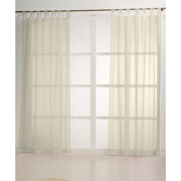 Gardinenstoff Voile Leinenlook 300 cm – natur | Reststück 100cm