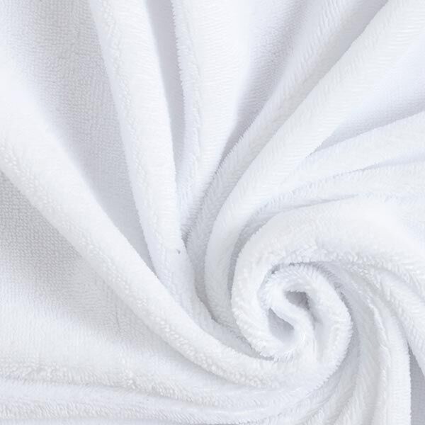 Kuschelfrottee Bambus Uni – weiss | Reststück 100cm