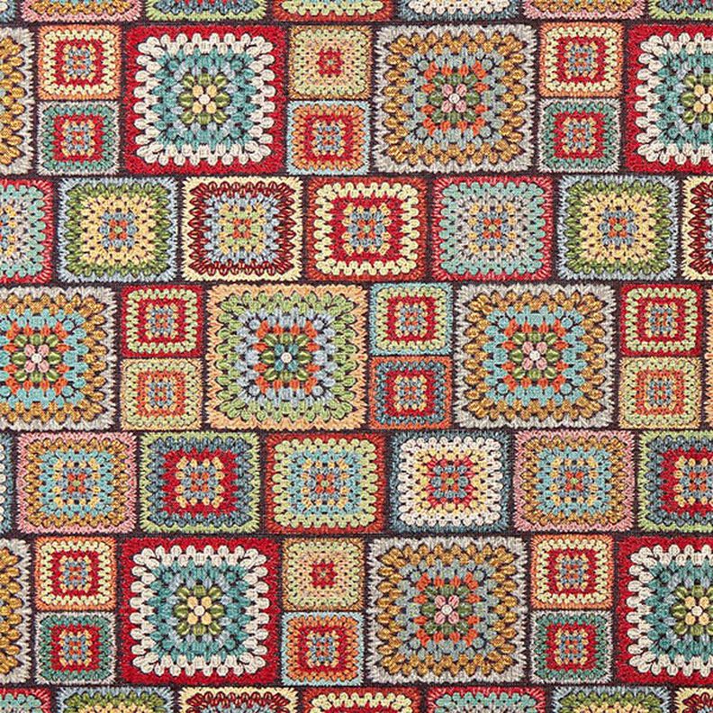 Dekostoff Gobelin Häkel-Look – schwarz/rot,  image number 1