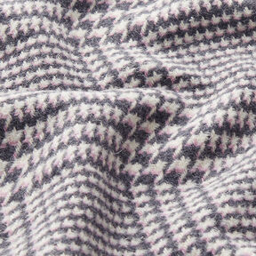 Mantelstoff Glencheck – anthrazit/rosa, 