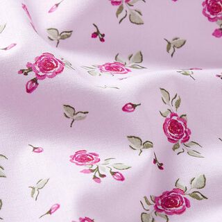 Baumwollpopeline kleine Röschen – rosa, 