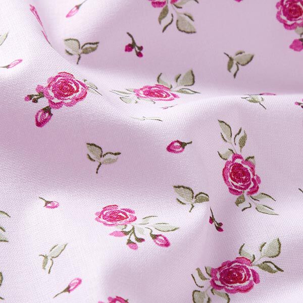 Baumwollpopeline kleine Röschen – rosa, image number 2