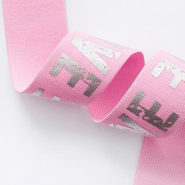 Gummiband Love [ 4,7 cm ] – rosa/silber,  image number 2