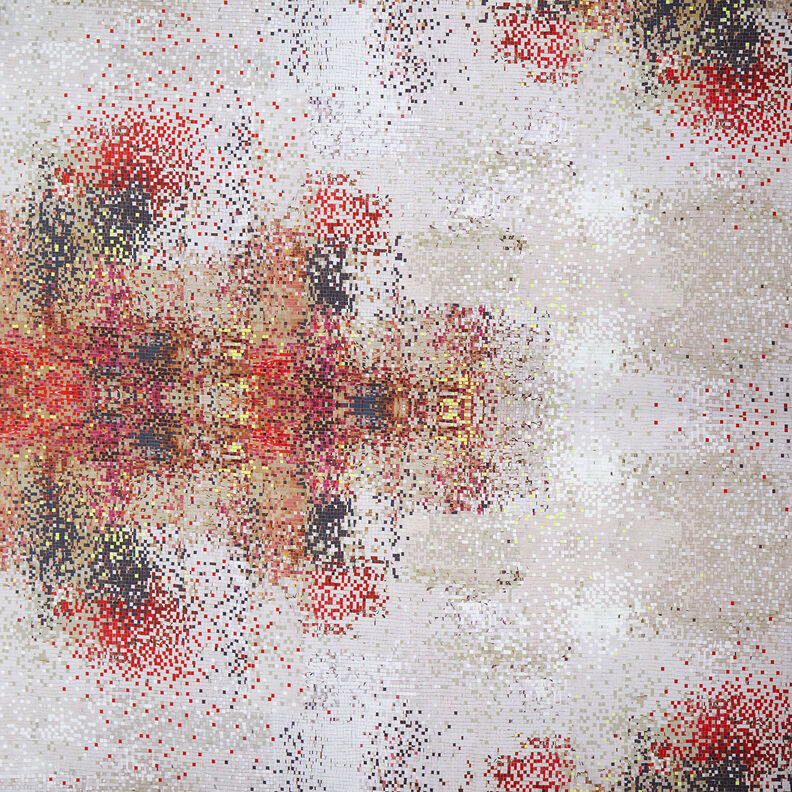 GOTS Baumwolljersey verstreutes Mosaik | TCC x LOOKS by Wolfgang Joop – rot/dunkelbeige,  image number 1
