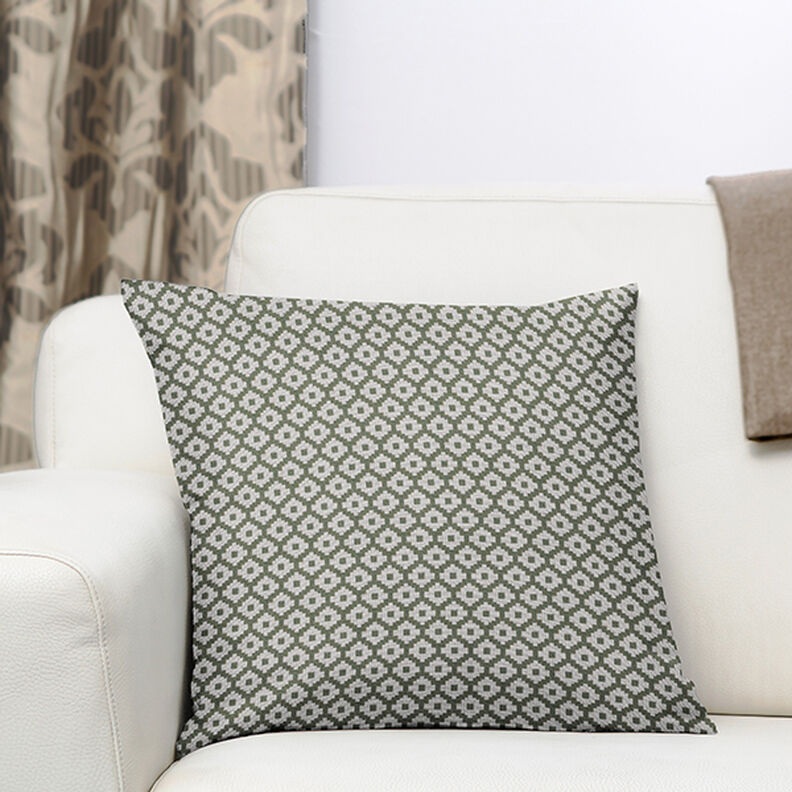 Outdoorstoff Jacquard Rauten – oliv,  image number 6