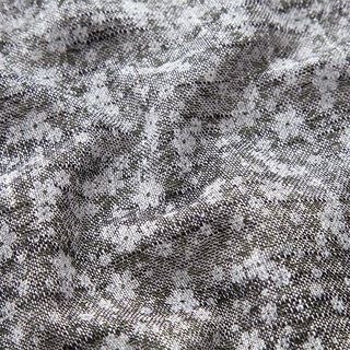 Baumwoll-Leinen-Mix Streublümchen – schwarz, 