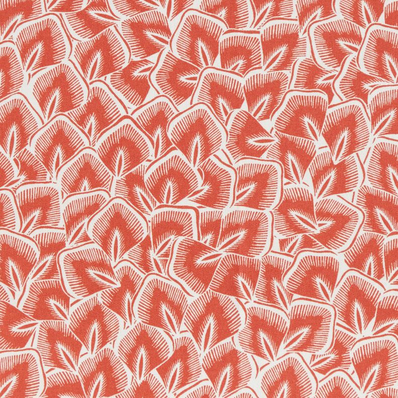 Baumwollstoff Cretonne abstrakte Blätter – terracotta/elfenbein,  image number 1