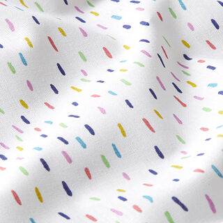 Baumwollpopeline bunte Striche – weiss, 