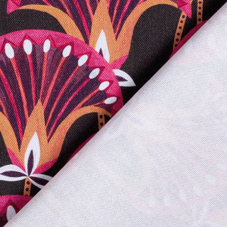 Dekostoff Canvas Blumenfächer – schwarz/pink, image number 4