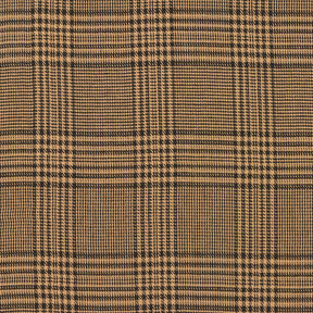 Viskosestoff Glencheck – karamell/schwarz, 