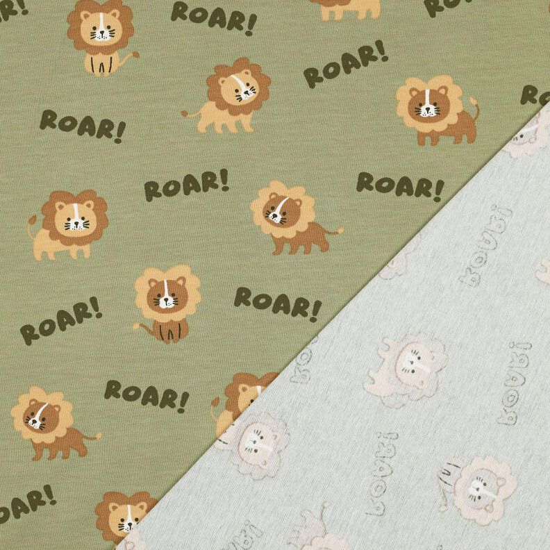 Baumwolljersey Löwe | Poppy Fabrics – pistazie/rehbraun, image number 4