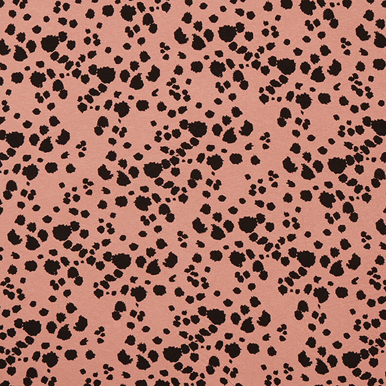 Viskosejersey Kleckse – dunkelaltrosa,  image number 1