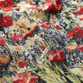 Dekostoff Gobelin Mohnblumen – karminrot, 