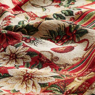 Dekostoff Gobelin Weihnachtsmotive – creme/rot, 