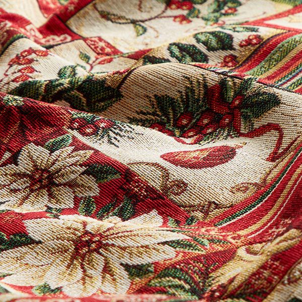 Dekostoff Gobelin Weihnachtsmotive – creme/rot, image number 2