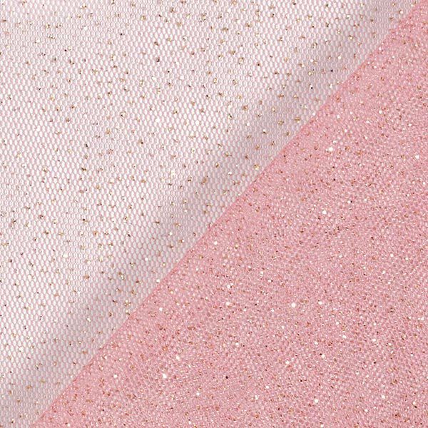 Glitzertüll Royal – altrosa/gold | Reststück 50cm